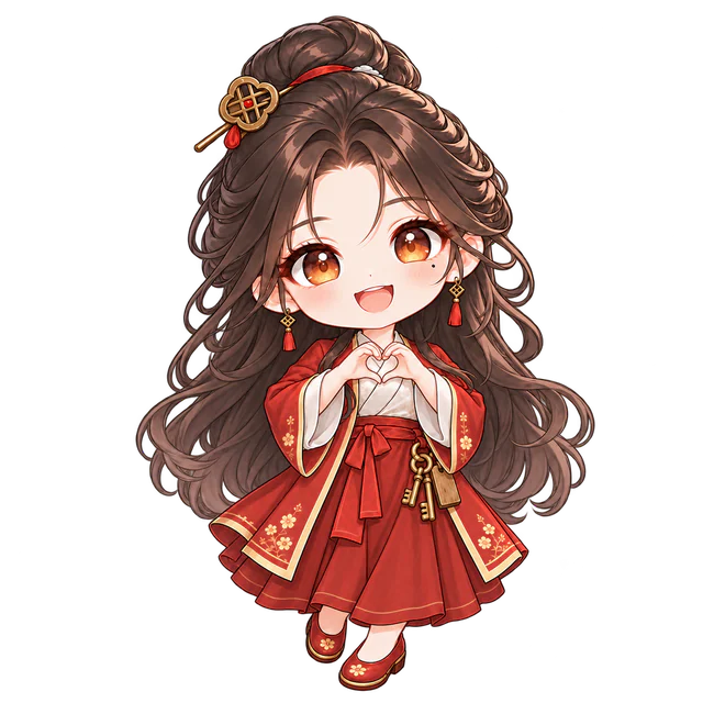 小棠雙手比出小愛心